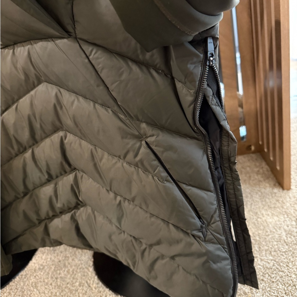 Olive Green Quilted Down Jacket - image 3